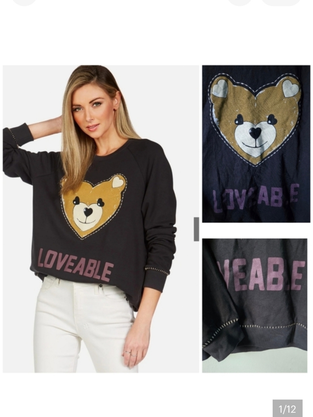 Lauren Moshi Jocelyn Loveable Bear sweatshirt